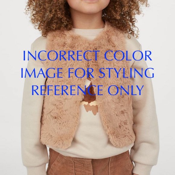 H&M Pale Pink Faux Fur Vest, girls size 4-5 - Picture 7 of 8